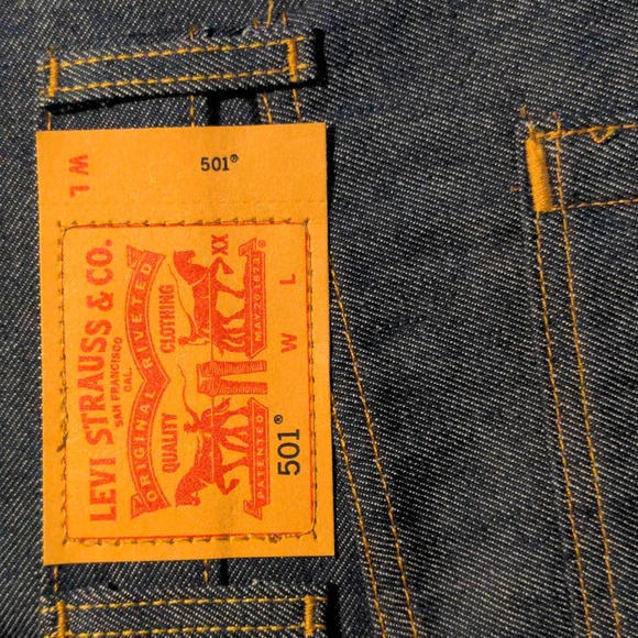 Levi's 501 Original Jeans 44X34 (C:Dark Stonewash) (no stretch) - Picture 5 of 8